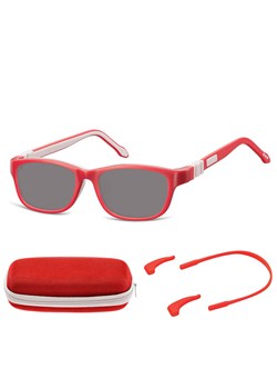 Elastyczne dziecięce okulary przeciwsłoneczne prostokątne + gumka Sunoptic SK6D czerwone ze sklepu Stylion w kategorii Okulary przeciwsłoneczne dziecięce - zdjęcie 185966077