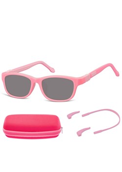 Elastyczne dziecięce okulary przeciwsłoneczne prostokątne + gumka Sunoptic SK6B różowe ze sklepu Stylion w kategorii Okulary przeciwsłoneczne dziecięce - zdjęcie 185966078