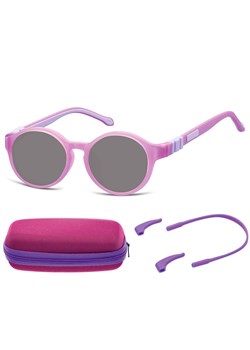 Elastyczne dziecięce okulary przeciwsłoneczne okrągłe + gumka Sunoptic SK8 fioletowe ze sklepu Stylion w kategorii Okulary przeciwsłoneczne dziecięce - zdjęcie 185966079