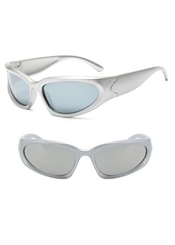 Okulary przeciwsłoneczne dla dzieci lustrzane STKD-06C srebrne ze sklepu Stylion w kategorii Okulary przeciwsłoneczne dziecięce - zdjęcie 185966139
