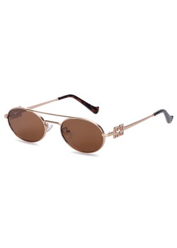 Okulary przeciwsłoneczne owalne UV400 SKK-06C złoty/brązowy ze sklepu Stylion w kategorii Okulary przeciwsłoneczne damskie - zdjęcie 185966197