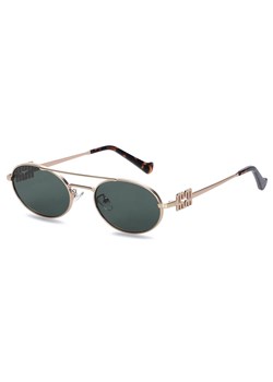 Okulary przeciwsłoneczne owalne UV400 SKK-06D złoty/zielony ze sklepu Stylion w kategorii Okulary przeciwsłoneczne damskie - zdjęcie 185966198