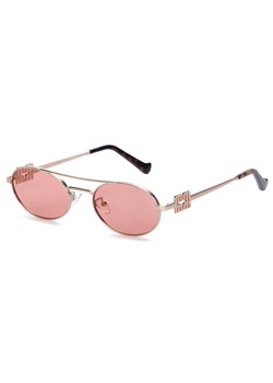 Okulary przeciwsłoneczne owalne UV400 SKK-06E złoty/różowy ze sklepu Stylion w kategorii Okulary przeciwsłoneczne damskie - zdjęcie 185966199