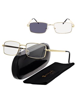 Plusy +0.50 Fotochromowe okulary do czytania z flexami ST342B złote ze sklepu Stylion w kategorii Okulary korekcyjne damskie - zdjęcie 185966218
