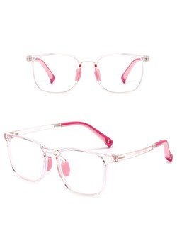 Okulary dla dzieci zerówki do komputera z filtrem Blue Light 25169C transparentny róż ze sklepu Stylion w kategorii Akcesoria dziecięce - zdjęcie 185966249