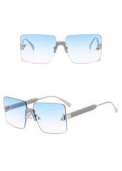 Damskie bezramkowe okulary przeciwsłoneczne z filtrem UV400 - SRP-01E niebieski/srebrny ze sklepu Stylion w kategorii Okulary przeciwsłoneczne damskie - zdjęcie 185966275