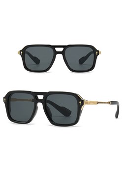Okulary przeciwsłoneczne pilotki z filtrem UV400 - ST-MAX9 czarny/złoty ze sklepu Stylion w kategorii Okulary przeciwsłoneczne damskie - zdjęcie 185966278