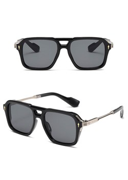 Okulary przeciwsłoneczne pilotki z filtrem UV400 - ST-MAX9B czarny/srebrny ze sklepu Stylion w kategorii Okulary przeciwsłoneczne damskie - zdjęcie 185966279
