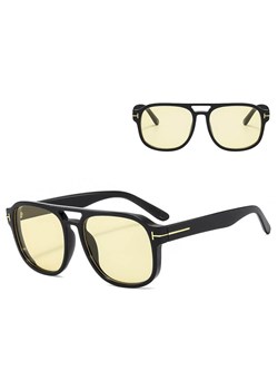 Okulary przeciwsłoneczne pilotki STL64D czarny/żółty ze sklepu Stylion w kategorii Okulary przeciwsłoneczne damskie - zdjęcie 185966469