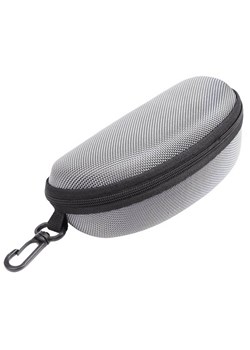Etui na okulary futerał na zamek z karabińczykiem kolor srebrny ze sklepu Stylion w kategorii Okulary zerówki męskie - zdjęcie 185966666