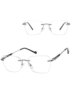 Bezramkowe oprawki korekcyjne okulary zerówki patentki na teleskopach 871B srebrny/czarny ze sklepu Stylion w kategorii Oprawki do okularów damskie - zdjęcie 185966739