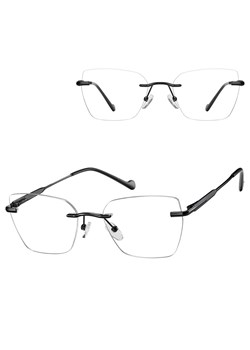 Bezramkowe oprawki korekcyjne okulary zerówki patentki na teleskopach 872C czarny ze sklepu Stylion w kategorii Oprawki do okularów damskie - zdjęcie 185966747