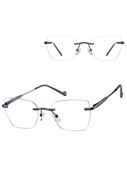 Bezramkowe oprawki korekcyjne okulary zerówki patentki na teleskopach 872E granatowe ze sklepu Stylion w kategorii Oprawki do okularów damskie - zdjęcie 185966749