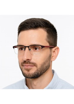 Męskie okulary zerówki Blue Light+Antyrefleks STL281 czarny/czerwony ze sklepu Stylion w kategorii Okulary przeciwsłoneczne męskie - zdjęcie 185966876