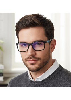 Męskie okulary +2.00 do czytania i komputera Blue Light ST338 czarne ze sklepu Stylion w kategorii Okulary przeciwsłoneczne męskie - zdjęcie 185966889