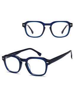 Okulary acetatowe oprawki korekcyjne zerówki kwadratowe AC380C granatowe ze sklepu Stylion w kategorii Oprawki do okularów damskie - zdjęcie 185966905