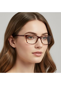 Okulary zerówki acetatowe oprawki korekcyjne prostokątne AC399B panterka/szylkret ze sklepu Stylion w kategorii Okulary zerówki męskie - zdjęcie 185966958