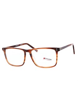 Okulary zerówki korekcyjne oprawki nerdy prostokątne STAC-49D imitujące drewno ze sklepu Stylion w kategorii Oprawki do okularów damskie - zdjęcie 185966967