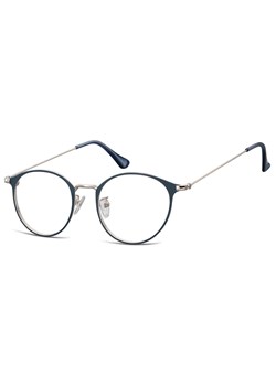 Okulary zerówki oprawki korekcyjne lenonki owalne 923D granatowo-srebrne ze sklepu Stylion w kategorii Okulary korekcyjne męskie - zdjęcie 185967406
