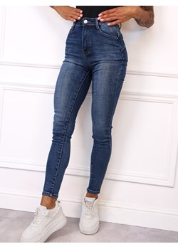 SPODNIE JEANSOWE SKINNY PUSH UP- GRANATOWE ze sklepu olika.com.pl w kategorii Jeansy damskie - zdjęcie 185968416
