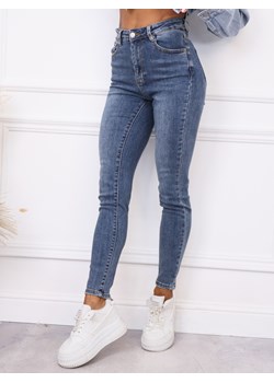 SPODNIE JEANSOWE SKINNY Z WYSOKIM STANEM- NIEBIESKIE ze sklepu olika.com.pl w kategorii Jeansy damskie - zdjęcie 185968467
