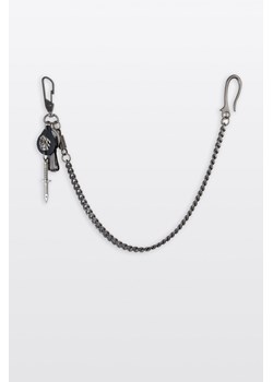 Srebrny łańcuch do spodni z modnymi przywieszkami, rozmiar -  r2, kolor - ciemny szary ze sklepu REPORTER w kategorii Biżuteria i zegarki dziecięce - zdjęcie 185968556