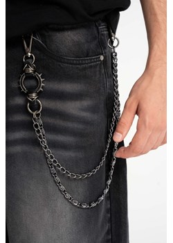 Podwójny łańcuch do spodni z metalowym kółkiem, rozmiar -  r2, kolor - ciemny szary ze sklepu REPORTER w kategorii Biżuteria i zegarki dziecięce - zdjęcie 185968558