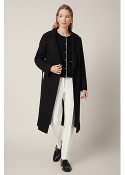 Płaszcz Czarny z Wełną Wiązany Damski Velora ze sklepu Lancerto S.A. w kategorii Płaszcze damskie - zdjęcie 185972949