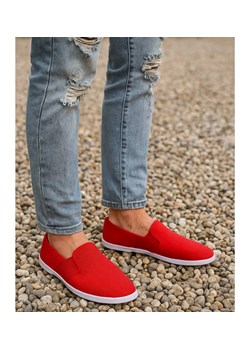 Czerwone wsuwane trampki tenisówki męskie /G4-3 12472 T007/ ze sklepu Pantofelek24.pl w kategorii Trampki męskie - zdjęcie 185987208