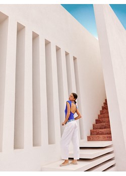 Mohito - Spodnie barrel - biały ze sklepu Mohito w kategorii Spodnie damskie - zdjęcie 185997159