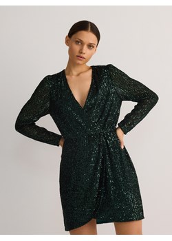 Reserved - Sukienka z cekinami - zielony - id: 7260Z-77X - marki Reserved - 186001857 Reserved - Sukienka z cekinami - zielony ze sklepu Reserved w kategorii Sukienki - zdjęcie 186001857
