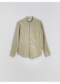 Reserved - Koszula slim fit ze stójką - oliwkowy ze sklepu Reserved w kategorii Koszule męskie - zdjęcie 186002098
