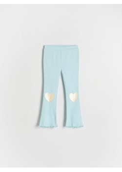 Reserved - Prążkowane legginsy - jasnoniebieski ze sklepu Reserved w kategorii Spodnie dziewczęce - zdjęcie 186002118