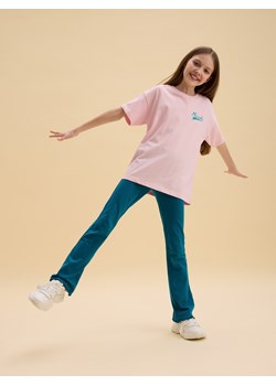 Reserved - Spodnie flare z nadrukiem - morski - id: 831CY-67X - marki Reserved - 186002349 Reserved - Spodnie flare z nadrukiem - morski ze sklepu Reserved w kategorii Spodnie dziewczęce - zdjęcie 186002349