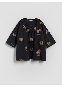Reserved - Zestaw kimono z topem - ciemnoszary - id: 942EK-90X - marki Reserved - 186002825 Reserved - Zestaw kimono z topem - ciemnoszary ze sklepu Reserved w kategorii Bluzy dziewczęce - zdjęcie 186002825