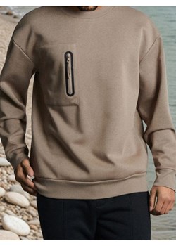 Sinsay - Bluza crewneck - brązowy ze sklepu Sinsay w kategorii Bluzy męskie - zdjęcie 186004256