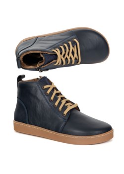 Buty damskie zimowe barefoot skórzane Z-B04 granatowe ze sklepu butyolivier w kategorii Botki - zdjęcie 186004537