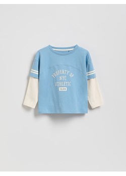 Reserved - Bawełniany longsleeve - jasnoniebieski ze sklepu Reserved w kategorii T-shirty chłopięce - zdjęcie 186005668