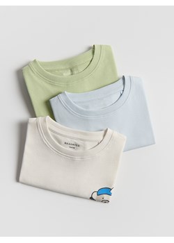 Reserved - Bawełniany t-shirt 3 pack - złamana biel - id: 120FO-01X - marki Reserved - 186005918 Reserved - Bawełniany t-shirt 3 pack - złamana biel ze sklepu Reserved w kategorii T-shirty chłopięce - zdjęcie 186005918