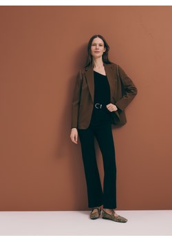 Reserved - Spodnie flare z paskiem - czarny - id: 123EN-99X - marki Reserved - 186005937 Reserved - Spodnie flare z paskiem - czarny ze sklepu Reserved w kategorii Spodnie damskie - zdjęcie 186005937