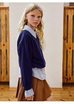 Reserved - Bluza z imitacją koszuli - granatowy ze sklepu Reserved w kategorii Bluzy dziewczęce - zdjęcie 186007155