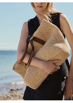 Reserved - Pleciona torebka shopper - kremowy ze sklepu Reserved w kategorii Torby Shopper bag - zdjęcie 186008035