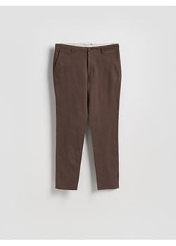 Reserved - Spodnie chino slim fit - ciemnobrązowy ze sklepu Reserved w kategorii Spodnie męskie - zdjęcie 186008935