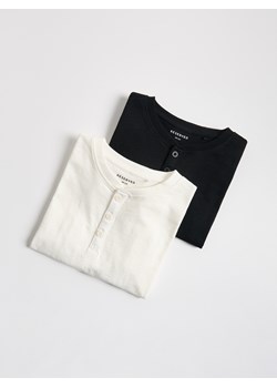 Reserved - Bawełniany longsleeve 2 pack - czarny ze sklepu Reserved w kategorii T-shirty chłopięce - zdjęcie 186009346