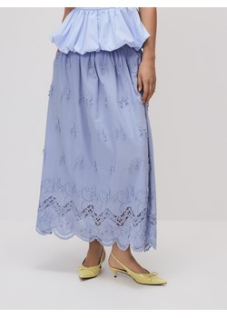 Reserved - Spódnica maxi z haftowanymi kwiatami - jasnoniebieski ze sklepu Reserved w kategorii Spódnice - zdjęcie 186011719