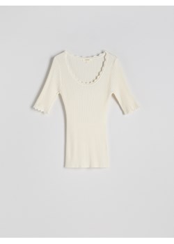 Reserved - Bluzka z wiskozy - biały ze sklepu Reserved w kategorii Bluzki damskie - zdjęcie 186011945