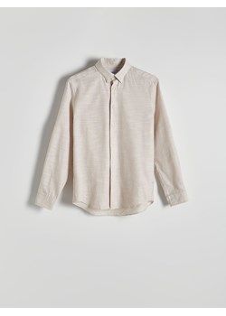 Reserved - Bawełniana koszula regular fit - beżowy ze sklepu Reserved w kategorii Koszule męskie - zdjęcie 186012228