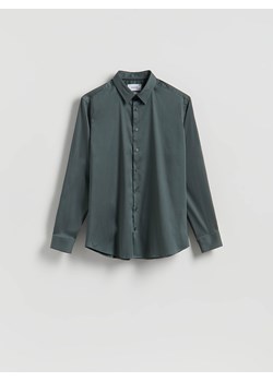 Reserved - Gładka koszula slim fit - zielony ze sklepu Reserved w kategorii Koszule męskie - zdjęcie 186012978