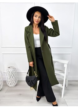 Khaki Długi Płaszczyk z Paskiem - id: 23064596 - marki Modnakiecka.pl - 186016576 Khaki Długi Płaszczyk z Paskiem ze sklepu ModnaKiecka.pl w kategorii Płaszcze damskie - zdjęcie 186016576