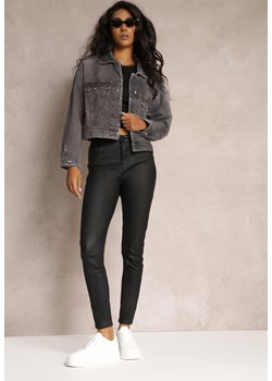 Czarne Casualowe Spodnie Skinny o Modelującym Fasonie Elovi ze sklepu renee.pl w kategorii Spodnie damskie - zdjęcie 186018176